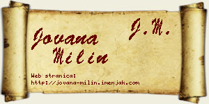 Jovana Milin vizit kartica